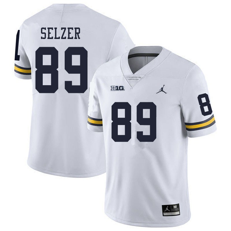 Men #89 Carter Selzer Michigan Wolverines College Football Jerseys Sale-White